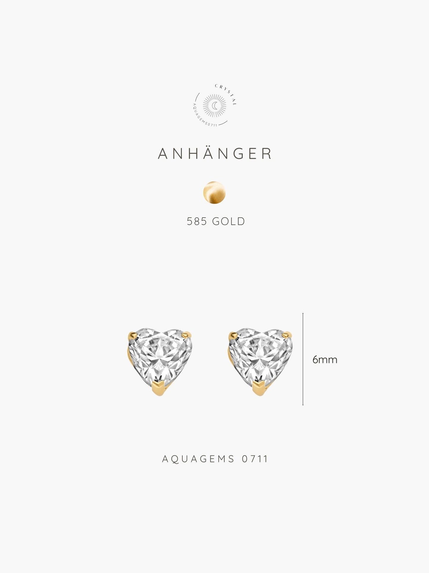 585 Gold Ohrstecker Herz 6mm