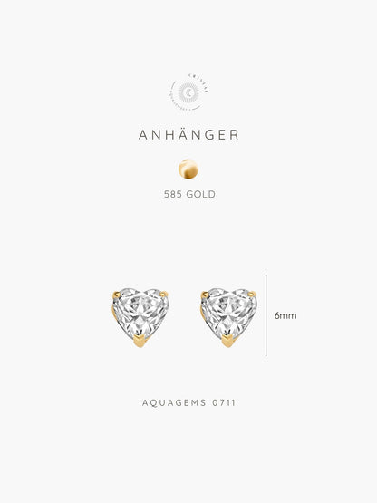 585 Gold Ohrstecker Herz 6mm