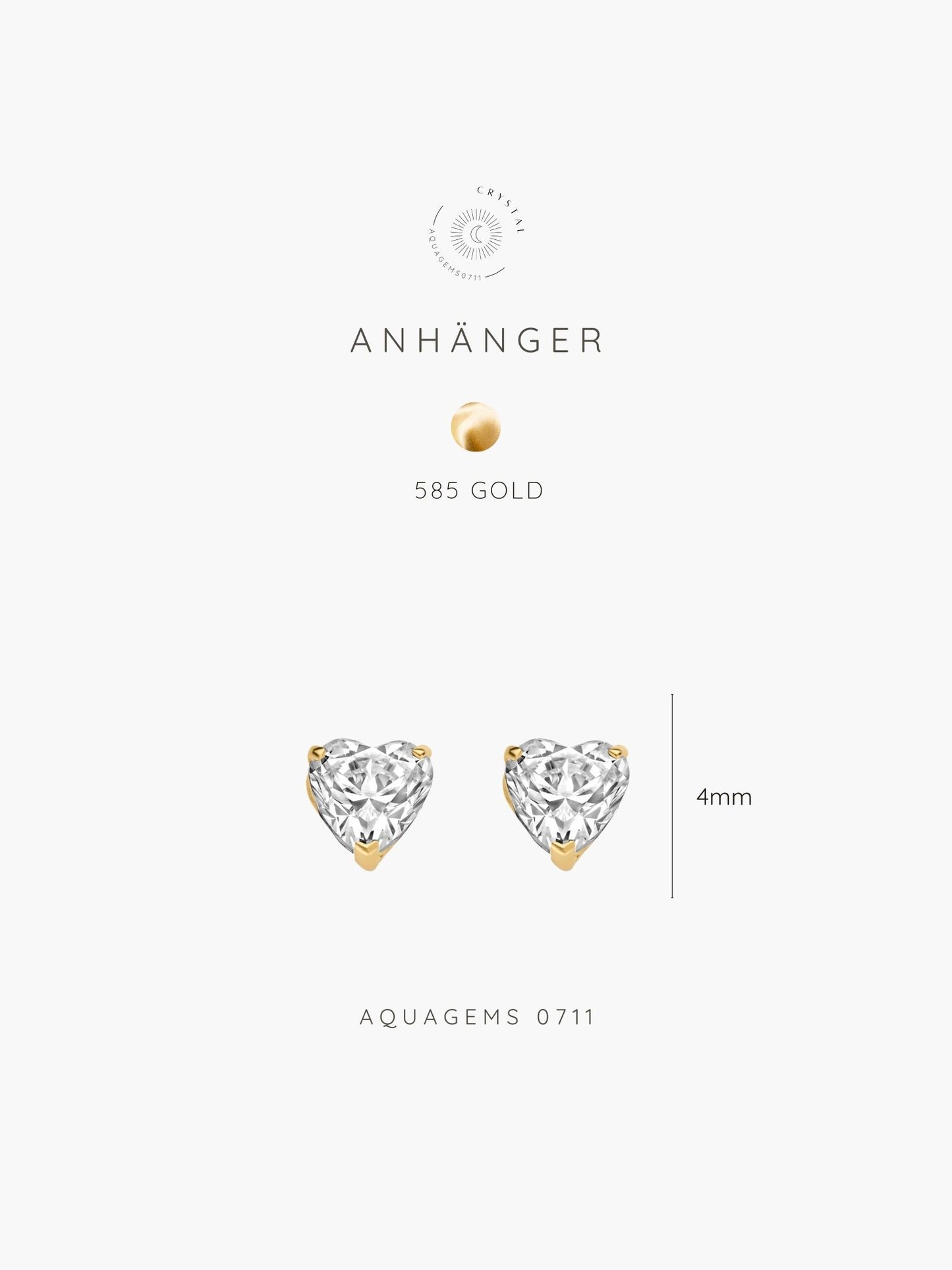 585 Gold Ohrstecker Herz 4mm