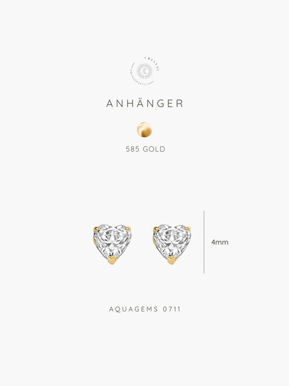 585 Gold Ohrstecker Herz 4mm