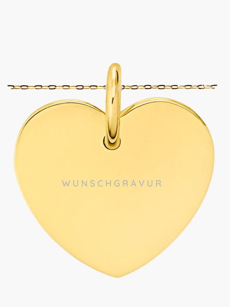 Echt Gold 333 Foto Medaillon Herz Anhänger Zirkonia Stein Amulett + Silber Kette