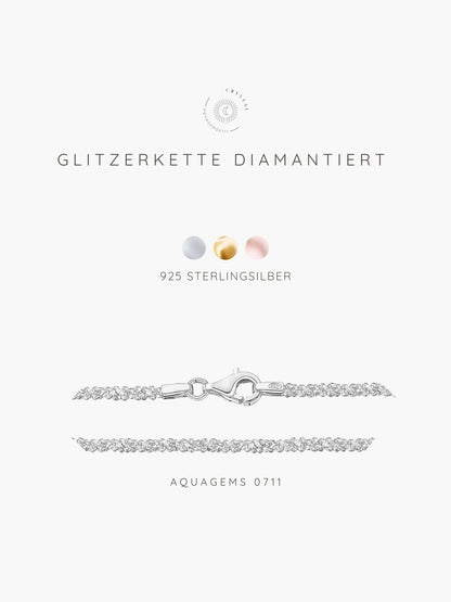 Halskette Basic Glitzer 45cm 925 Sterlingsilber . vergoldet . rosévergoldet