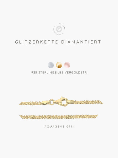 Halskette Basic Glitzer 45cm 925 Sterlingsilber . vergoldet . rosévergoldet