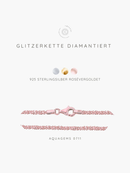 Halskette Basic Glitzer 45cm 925 Sterlingsilber . vergoldet . rosévergoldet
