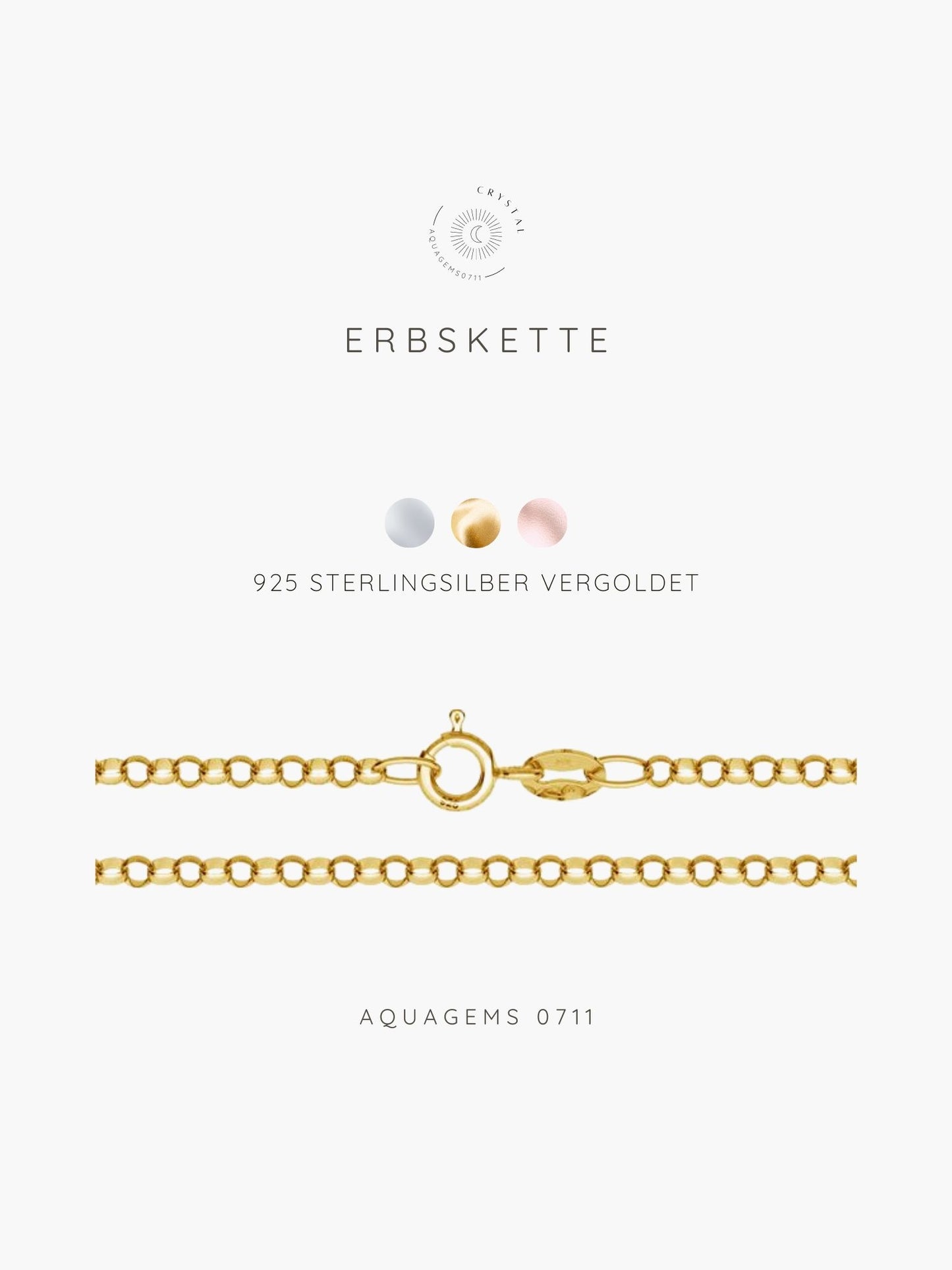 Kette Initiale | Zahl 925 Sterlingsilber vergoldet