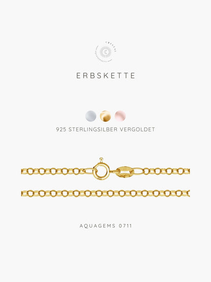 Kette Initiale | Zahl 925 Sterlingsilber vergoldet