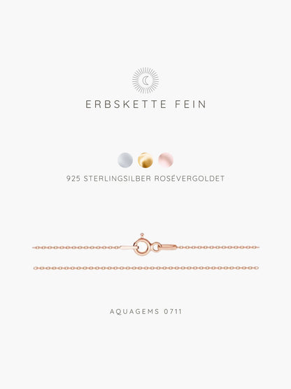 Halskette Basic Erbskette Fein 45cm . 925 Sterlingsilber . vergoldet . rosévergoldet