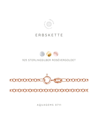 Kette Initiale | Zahl 925 Sterlingsilber Rosévergoldet