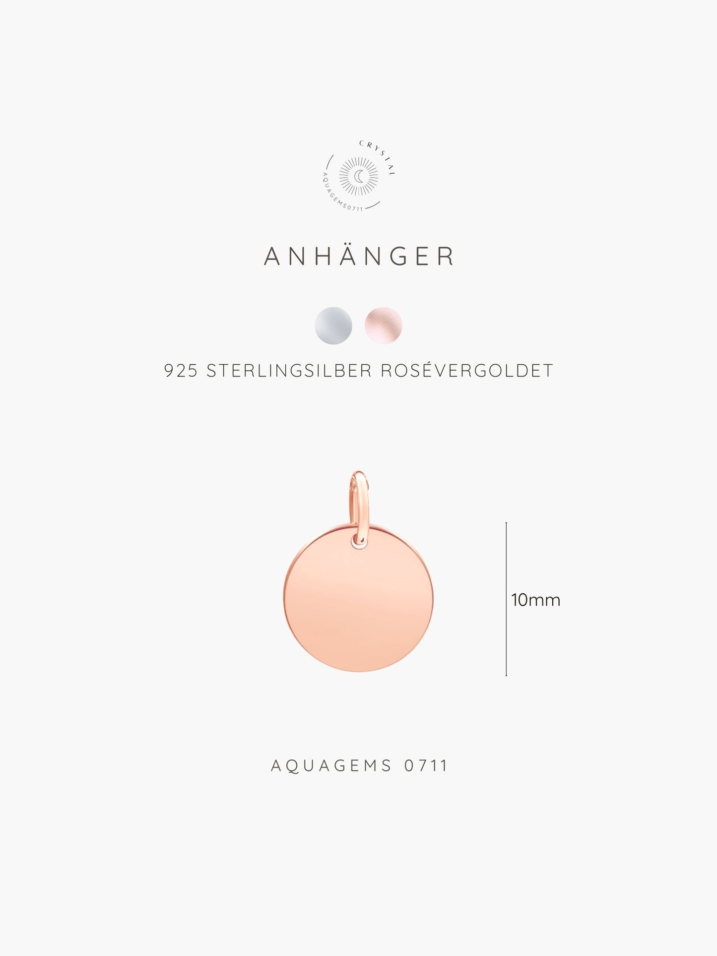Kette Initiale | Zahl 925 Sterlingsilber Rosévergoldet