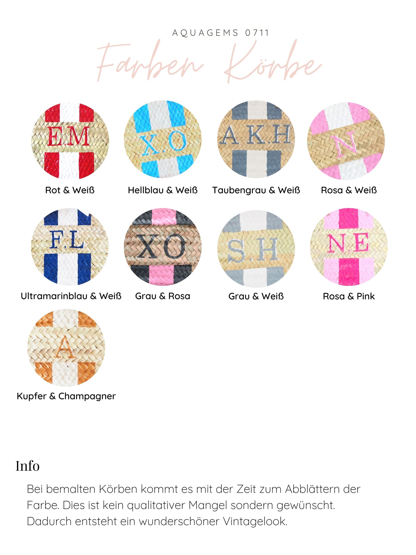Clutch Monogramm & Stripes