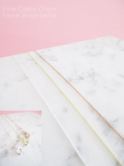Feine Kette mit Herz Personalisiert Prägung 925 Sterlingsilber