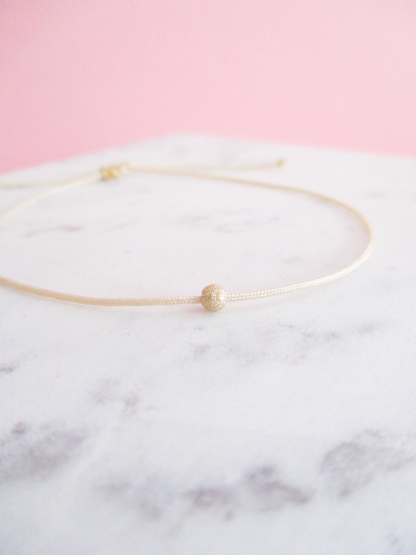 Armband 585 Gold Glitzer Perle