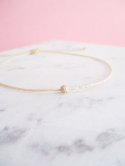 Armband 585 Gold Glitzer Perle
