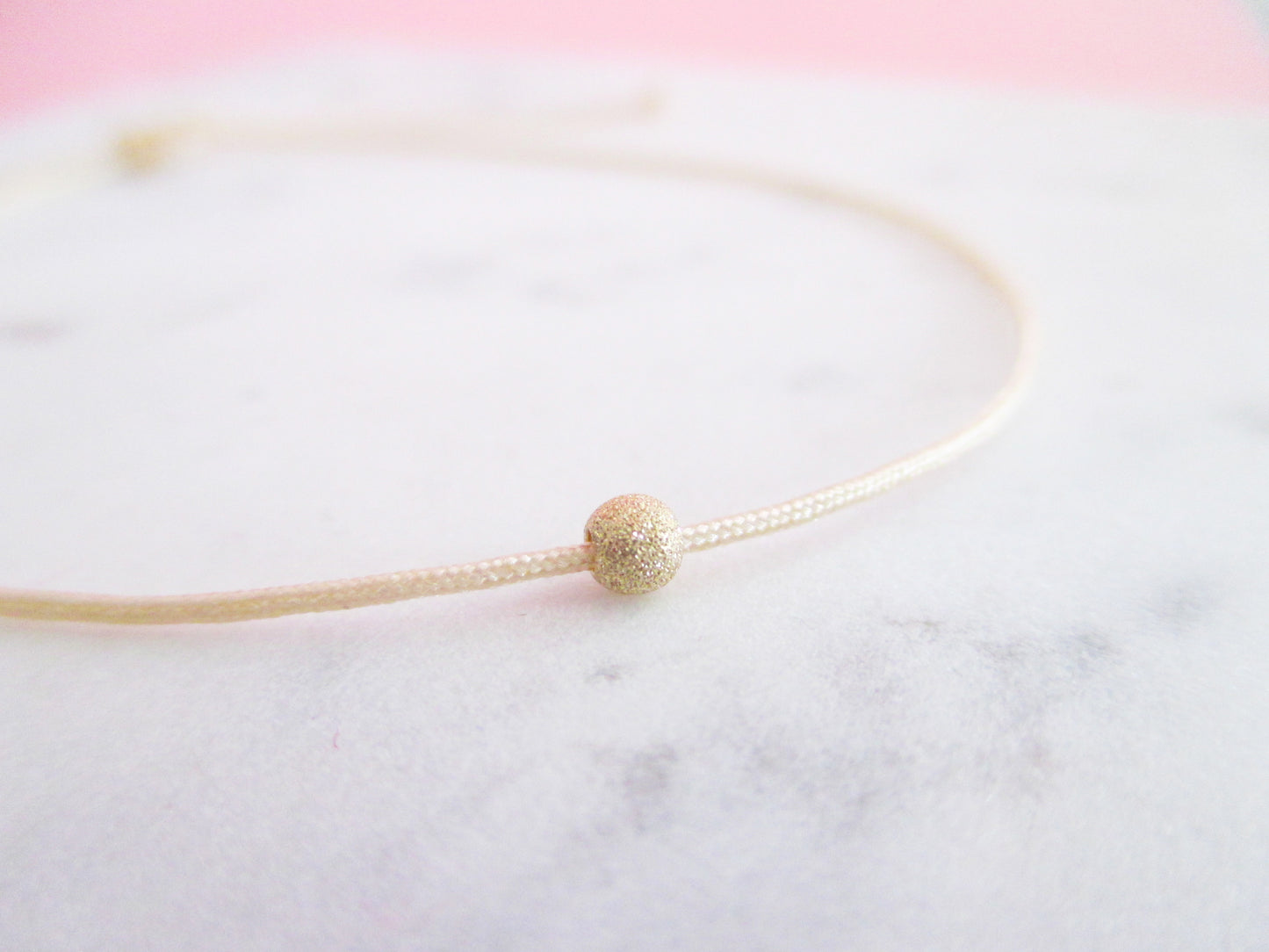 Armband 585 Gold Glitzer Perle