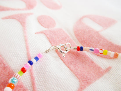Japanisches Glasperlen Armband mit Perle Rainbow