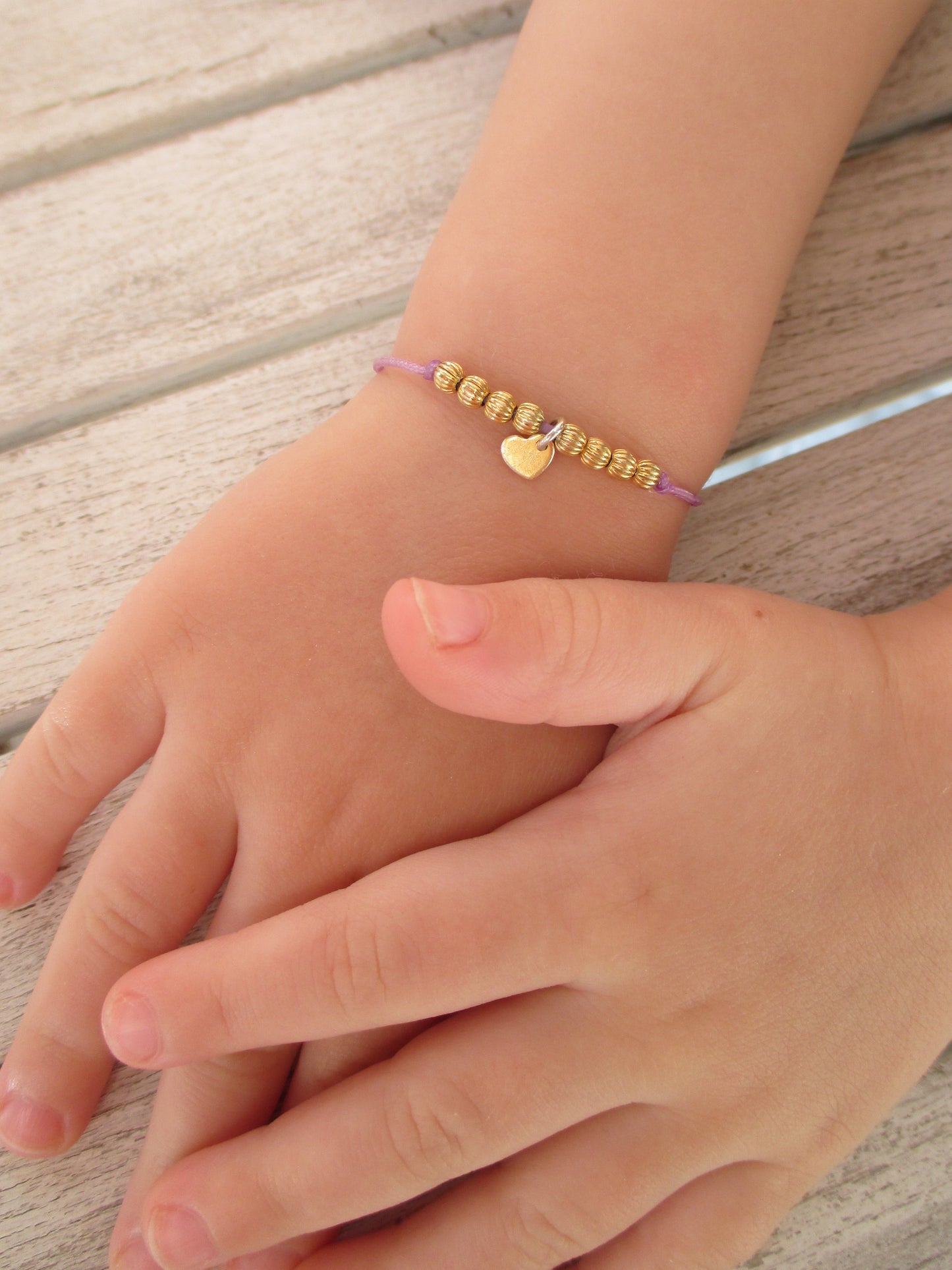 Kinder  Baby Armband mit Herz Personalisiert 925 Sterlingsilber vergoldet