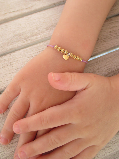 Kinder  Baby Armband mit Herz Personalisiert 925 Sterlingsilber vergoldet