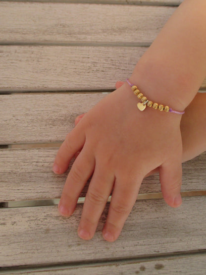 Kinder  Baby Armband mit Herz Personalisiert 925 Sterlingsilber vergoldet