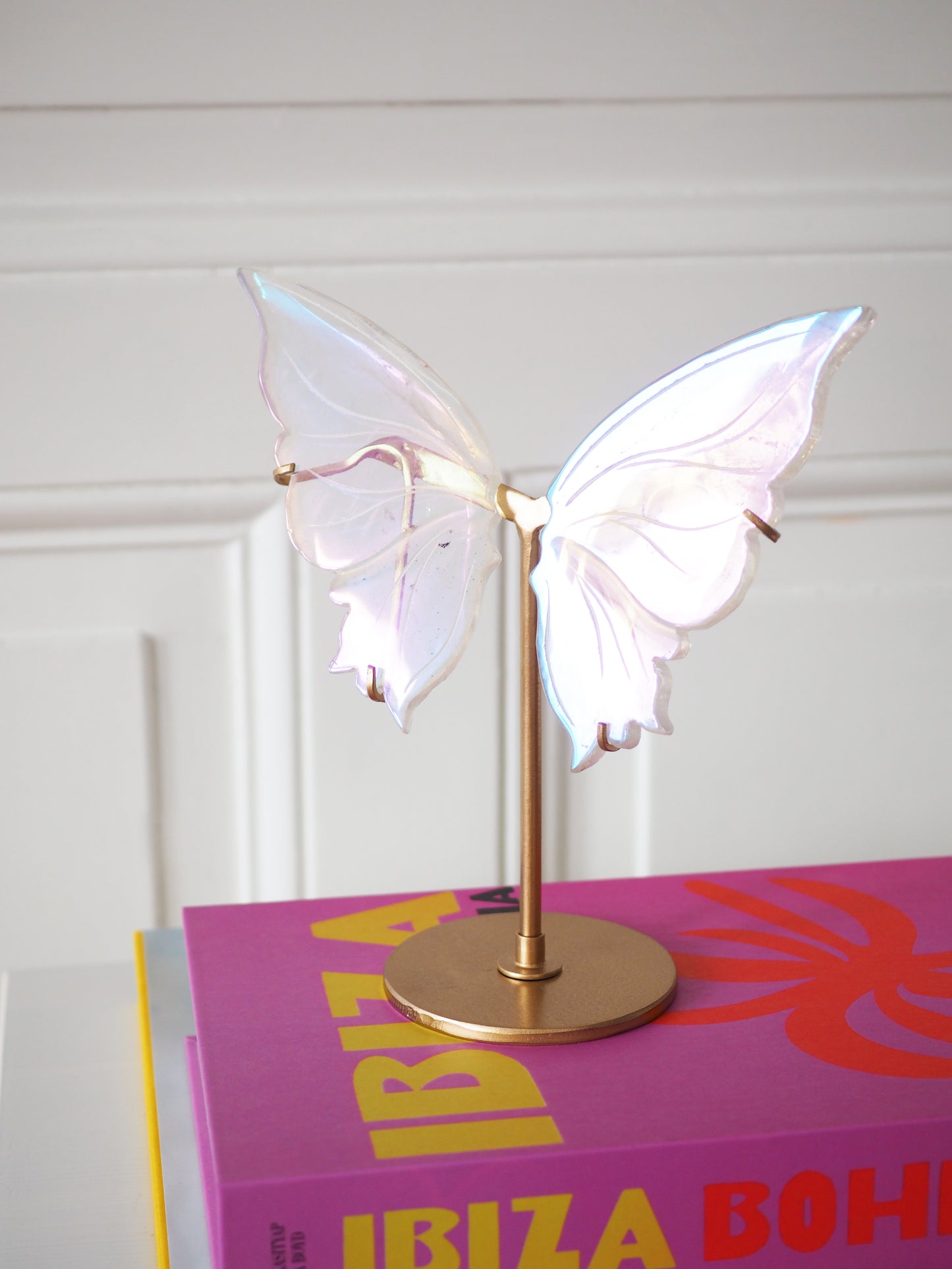 M AngelAura Bergkristall Schmetterling Flügel auf Ständer . AngelAura Clear Quartz Butterfly Wings on Stand ca.  19 x 18  cm - Hand Carved HIGH QUALITY