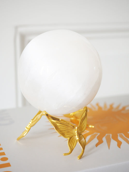 SCHMETTERLING MEDIUM Hochwertiger Metall Sphere Stand . Kugel Ständer . Halter GOLD