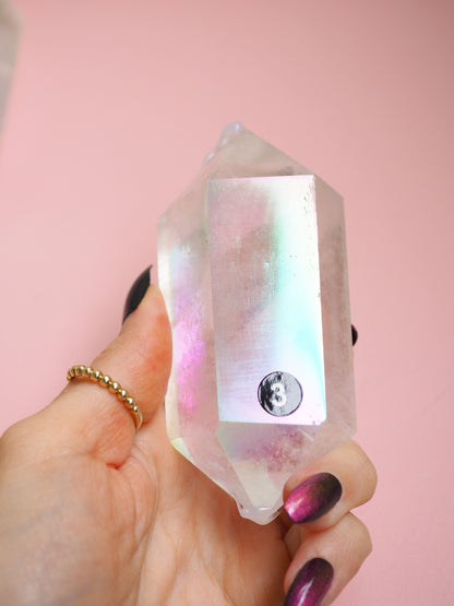 Angel Aura Bergkristall Double Terminated Spitze ca 9cm   (3)