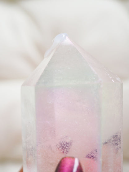 Angel Aura Bergkristall Double Terminated Spitze ca 9cm   (3)
