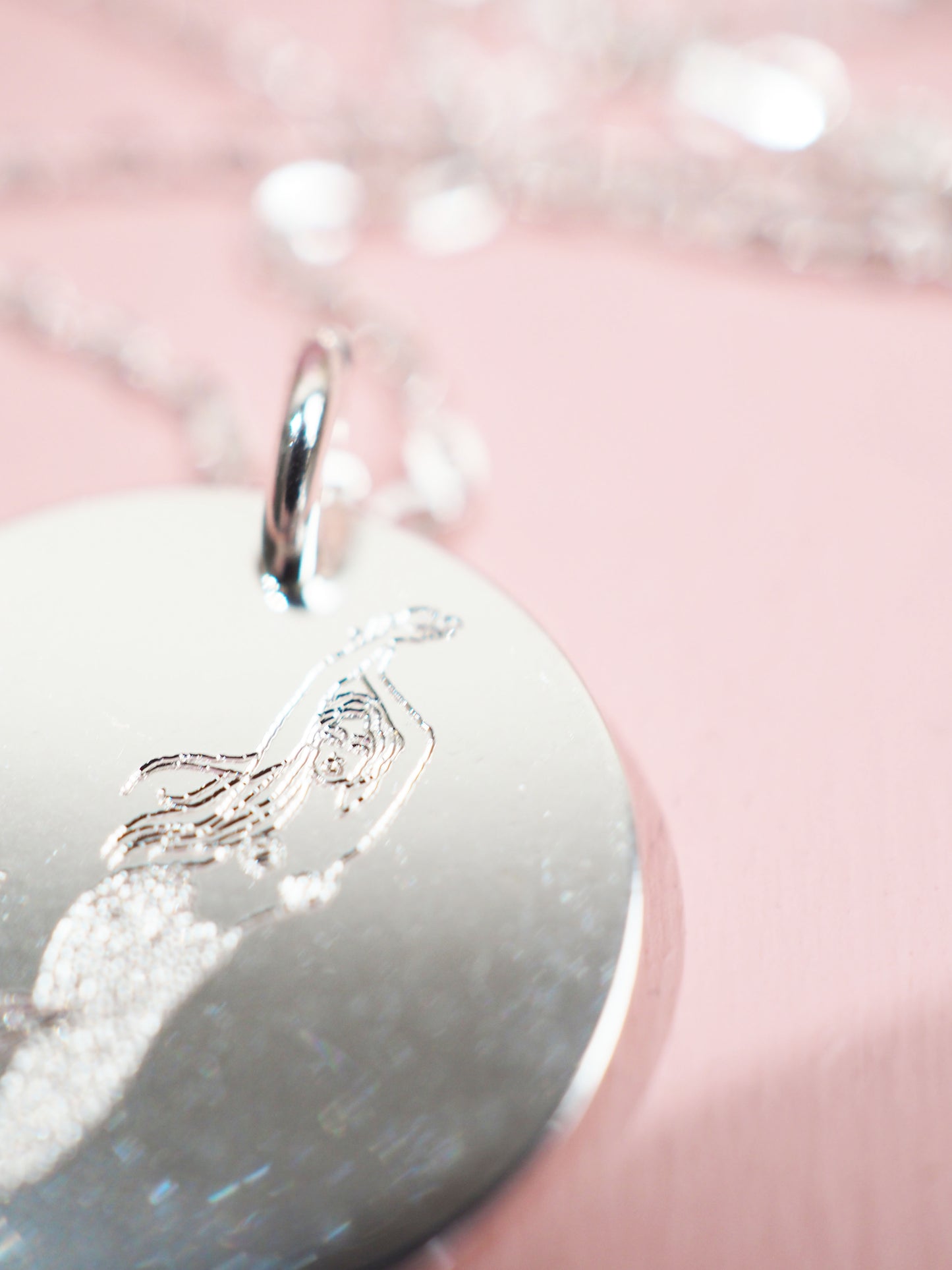 Zodiac Godess Sternzeichen Kette 925 Sterlingsilber mit Diamantgravur