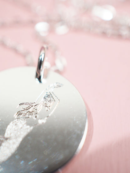 Zodiac Godess Sternzeichen Kette 925 Sterlingsilber mit Diamantgravur