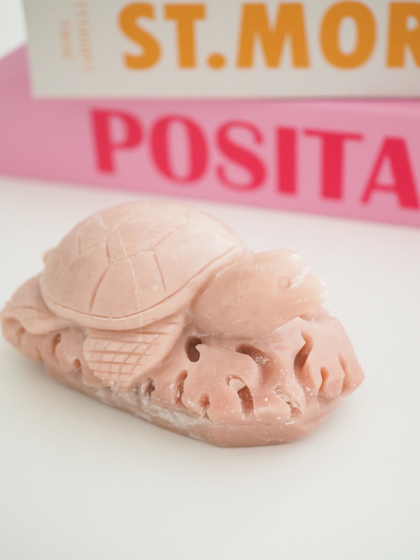 Wasser Schildkröte Dunkel Pinker Opal . Deep Pink Opal ca. 10 cm  460g - Hand Carved []