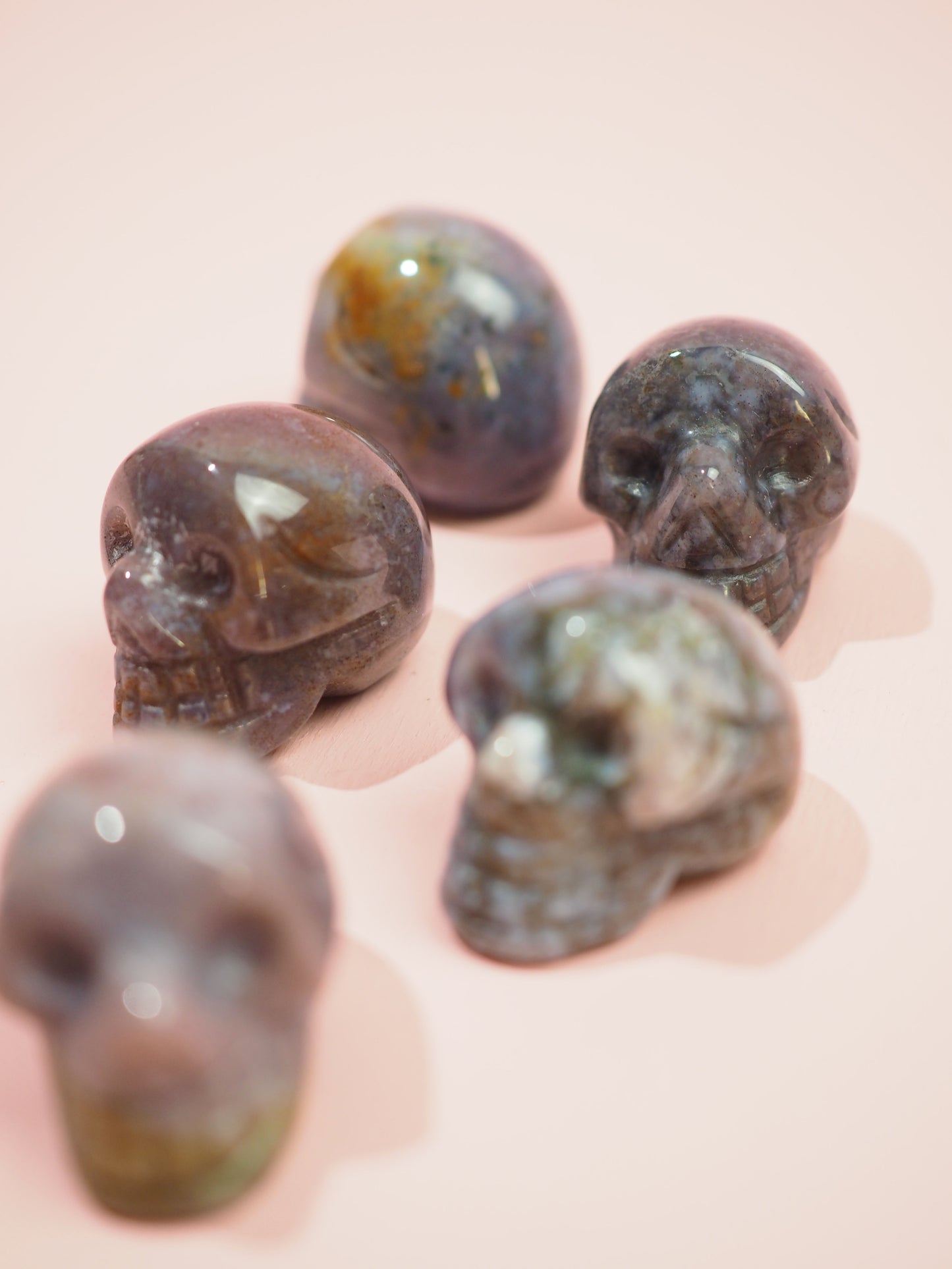 Mini Ozean Jasper / Ozean Jaspis Skull ca. 3cm - Hand Carving