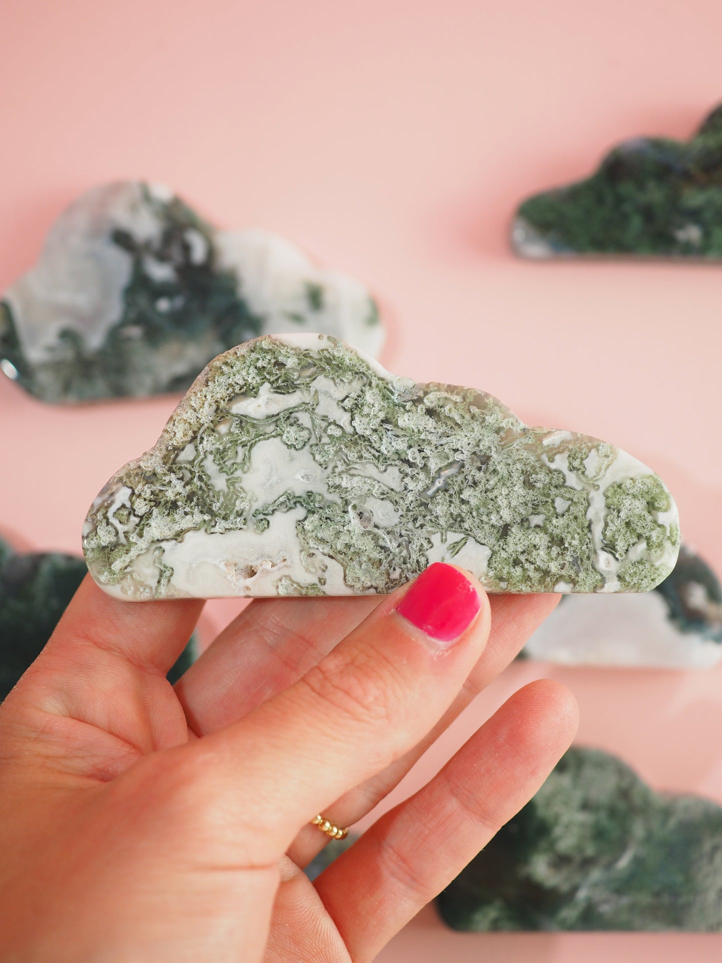 Moos Achat Wolke / Moss Agate Cloud 7-9 cm  -aus China / Indien