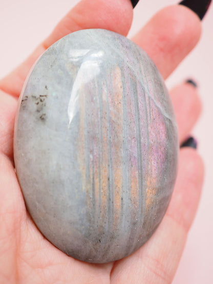 Golden Pink Labradorit Palmstone 6 cm  (37)