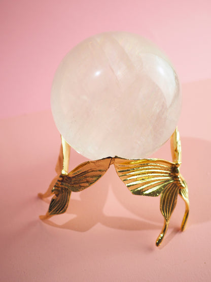 Weisse Calcit Kugel mit Regenbögen / White Calcite Sphere with Rainbows ca. 9 cm / 900g - aus Mexiko High Quality