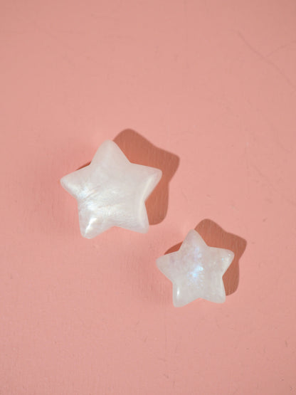 Weißer Mondstein Mini Stern ca. 1-1.8 cm -High Quality
