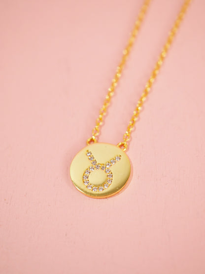 Sternzeichen Kette mit Zirkonia 925 Sterlingsilber vergoldet
