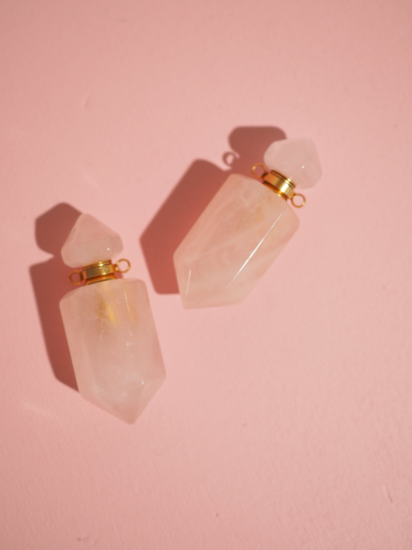 Mini Rosenquarz Parfum Phiole Fläschchen