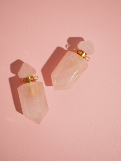 Mini Rosenquarz Parfum Phiole Fläschchen
