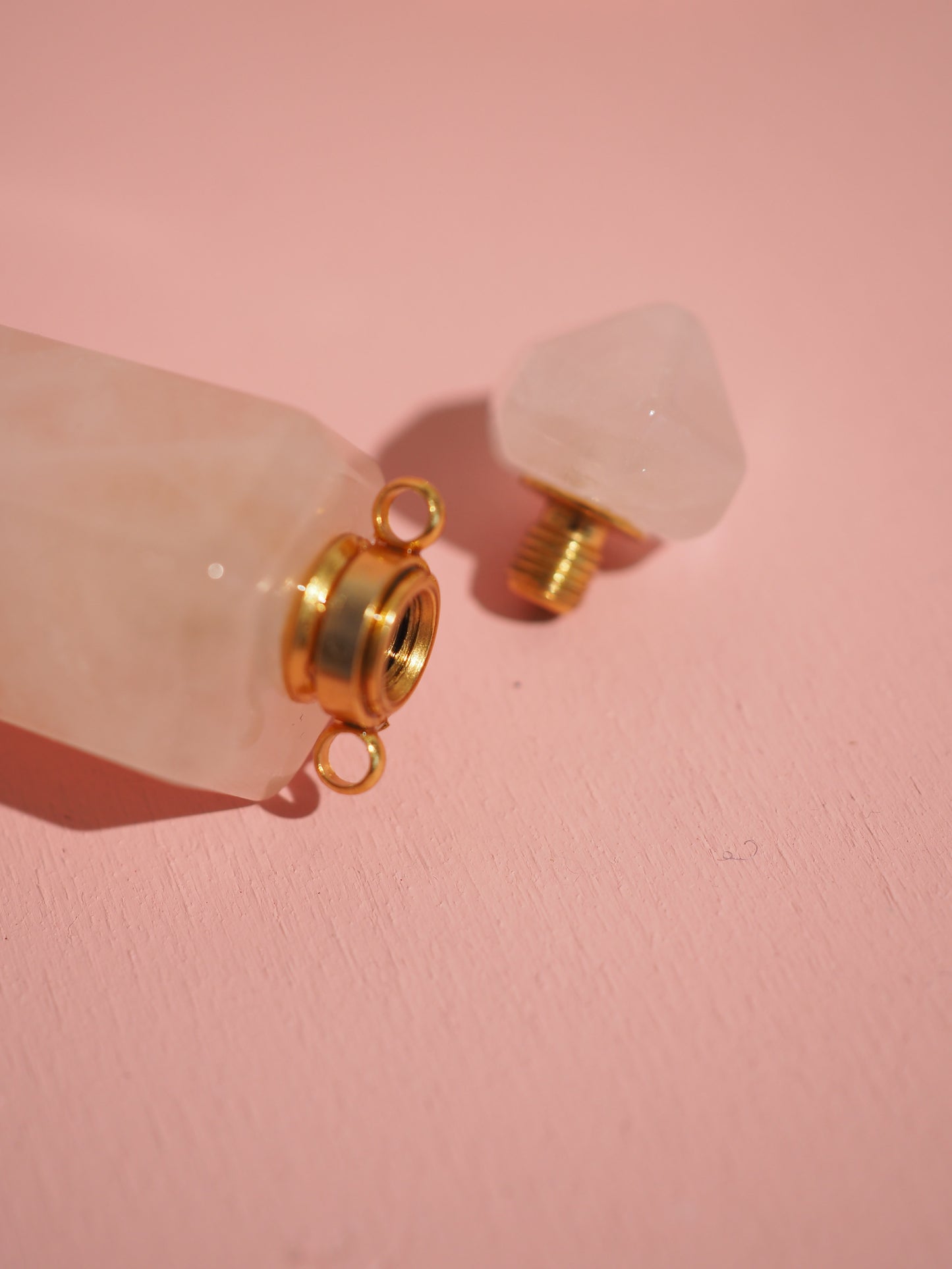 Mini Rosenquarz Parfum Phiole Fläschchen