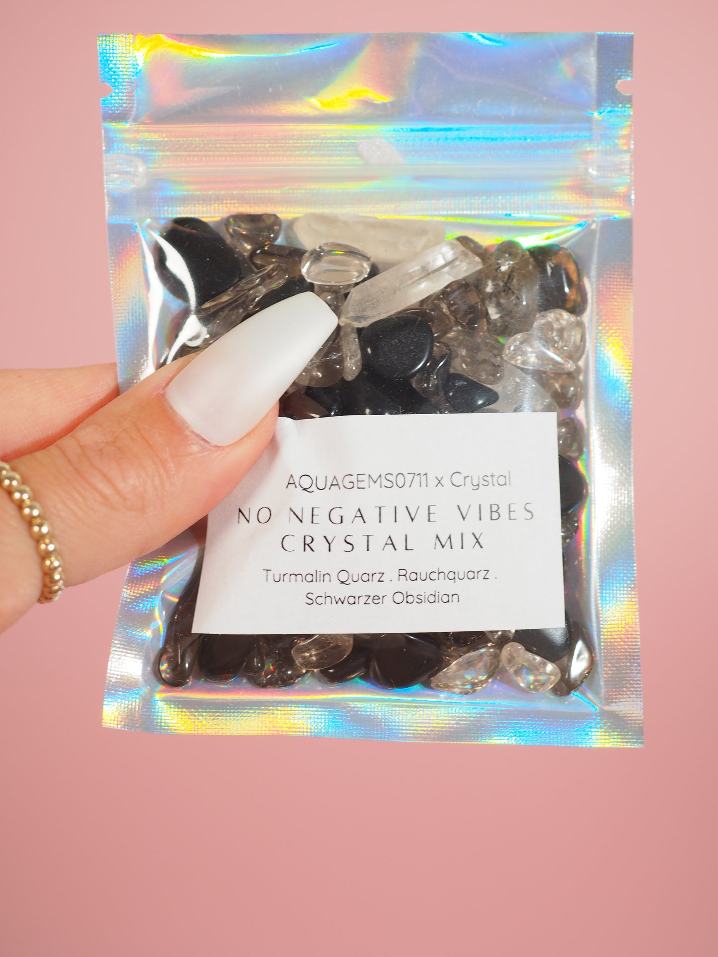 NO NEGATIVE VIBES PROTECTION Crystal Mix l Premium Kristall Konfetti