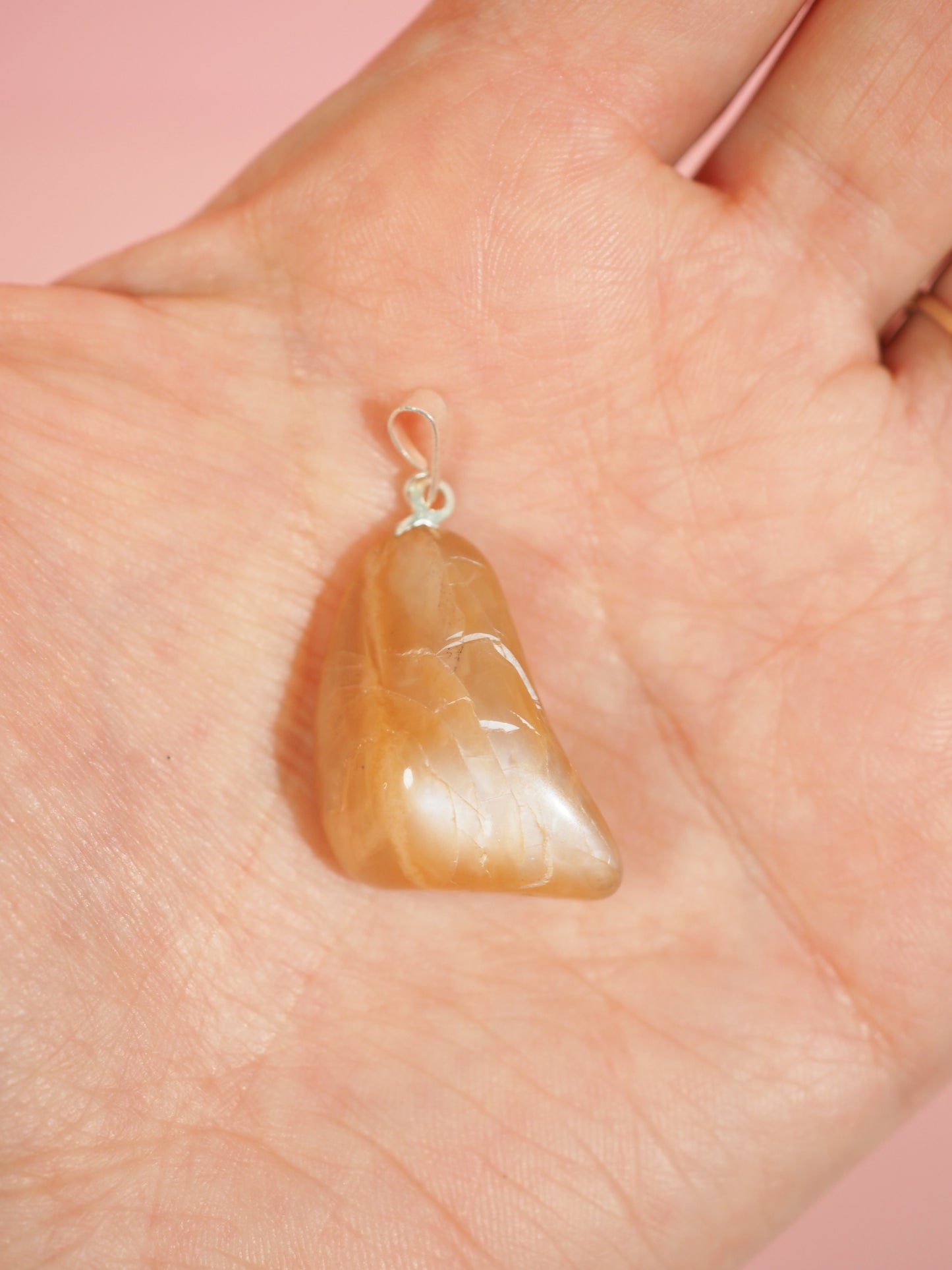 Mondstein Trommelstein Anhänger . Moonstone Tumble Pendant ca 3cm - High Quality