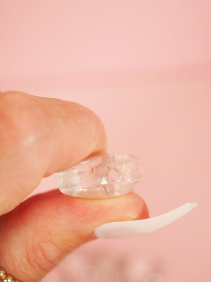 Bergkristall Herz Anhänger gebohrt . Clearquartz Heart Pendant drilled ca 2cm - High Quality