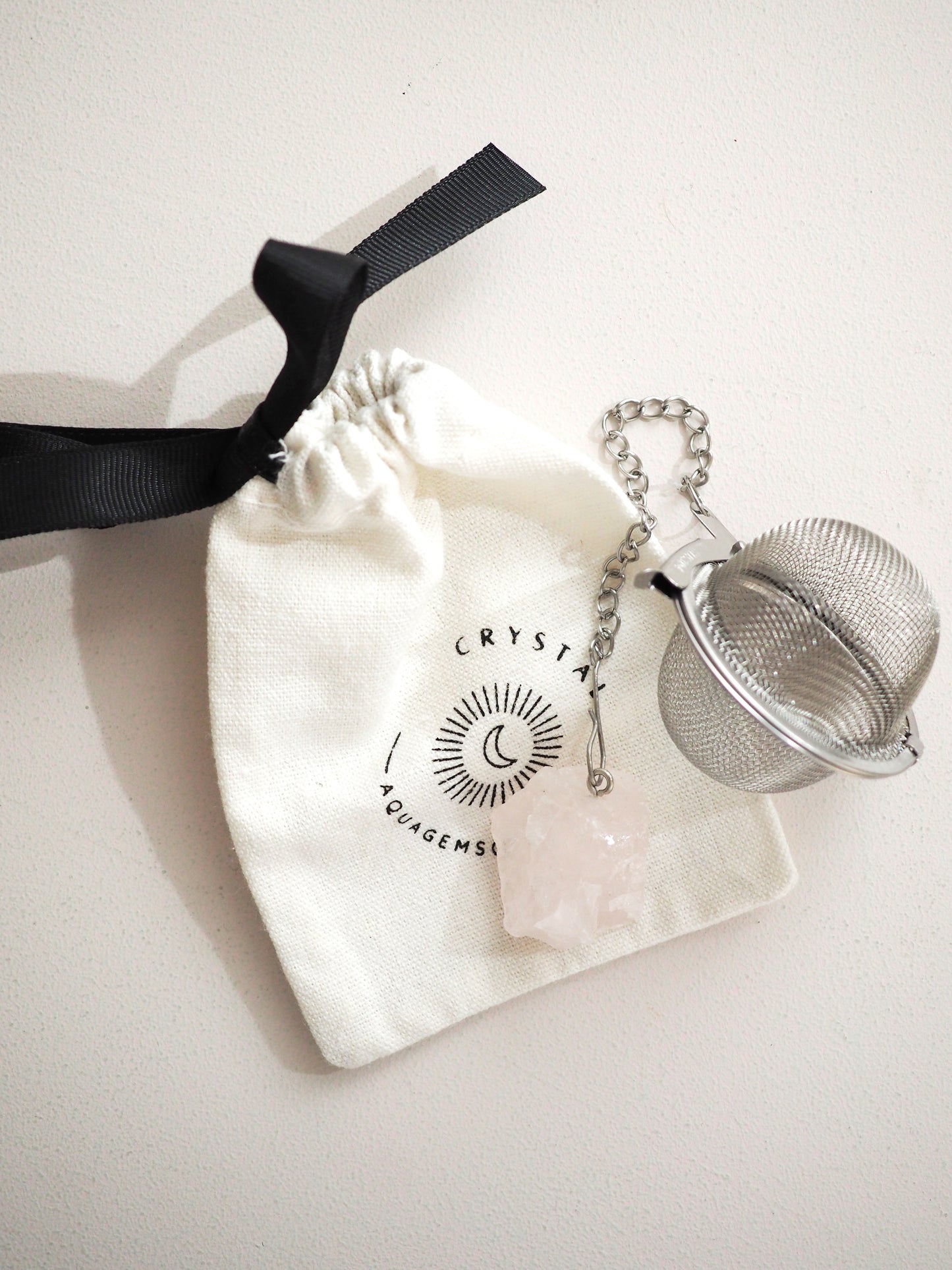 Tee Ei Teefilter Rosenquarz . Tea Egg Rosequartz