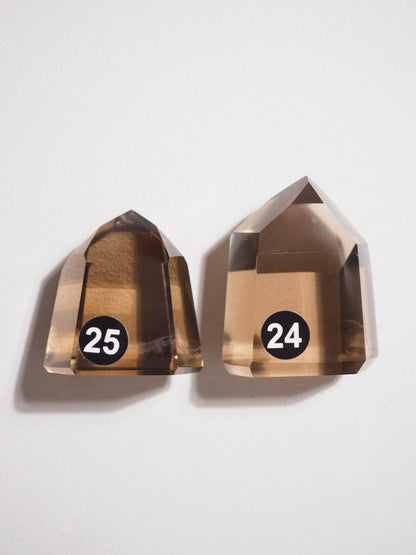 Rauchquarz Spitze - Dark Smoky Quartz Point ca. 4cm  (24 & 25) - aus Brasilien High Quality
