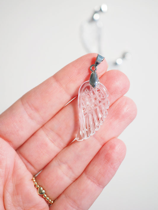 Bergkristall Engel Flügel Anhänger . Clear Quartz Angel Wing Pendant - aus China HIGH QUALITY