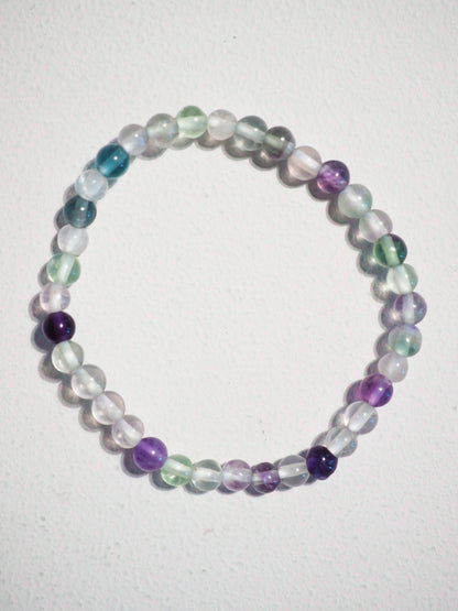 CRYSTAL KIDS - Regenbogenfluorit Kugelarmband bis 14cm - HIGH QUALITY