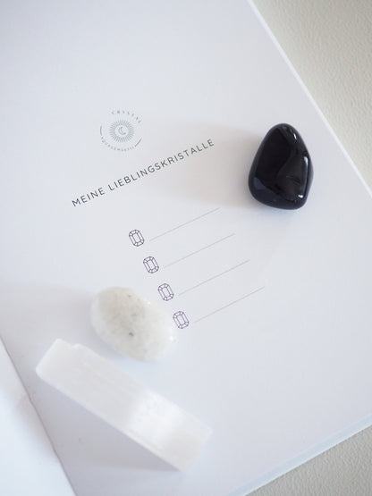 AQUAGEMS0711xCRYSTAL REFLECTION JOURNAL mit MYSTERY Trommelstein