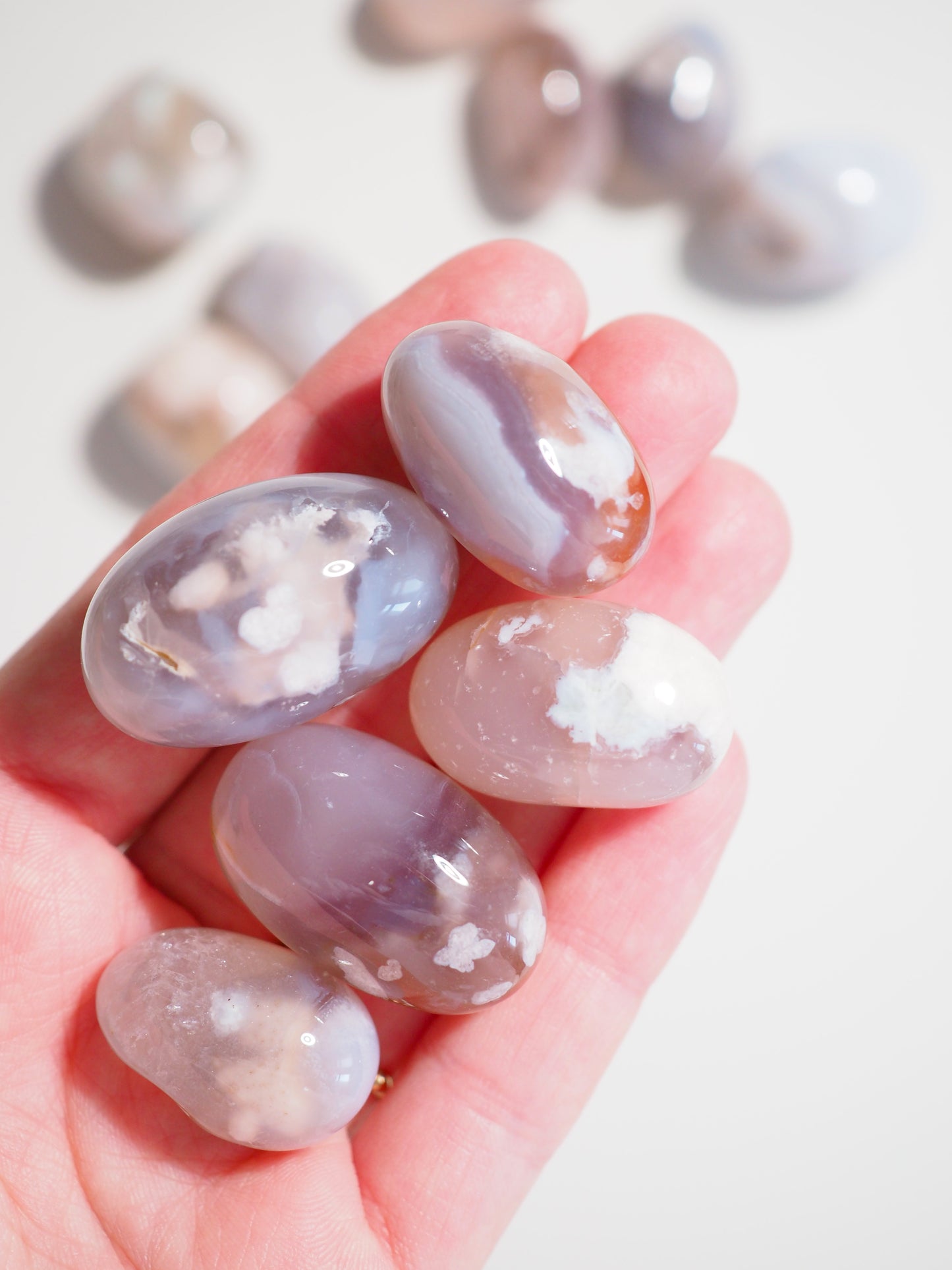 Blumenachat Trommel Stein . Flower Agate Tumble ca. 2-3cm -  aus Madagascar HIGH QUALITY