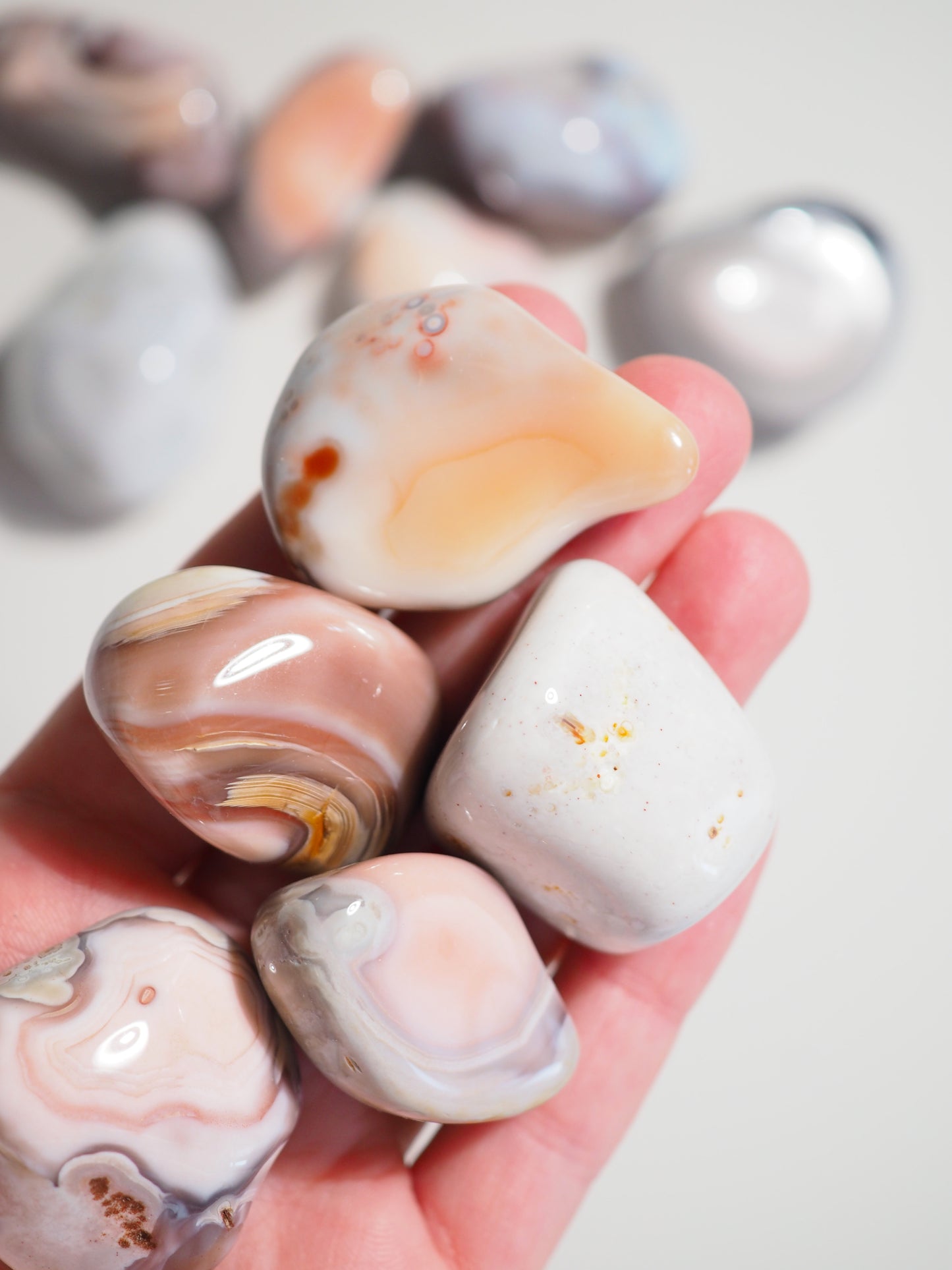 Rosa Pinker Botswana Achat Trommel Stein . Pink Botswana Agate Tumble 2.5 - 5 cm CHUNKY - aus Botswana HIGH QUALITY