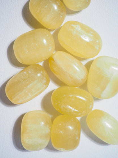 Limonen Calcit Trommel Stein Trommelstein . Lemon Calcite Tumble ca. 2-3 cm - aus Pakistan RARE