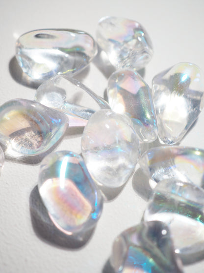 AngelAura Bergkristall Trommelstein . AngelAura Clear Quartz Tumble ca. 2-3 cm - aus Brasilien HIGH QUALITY